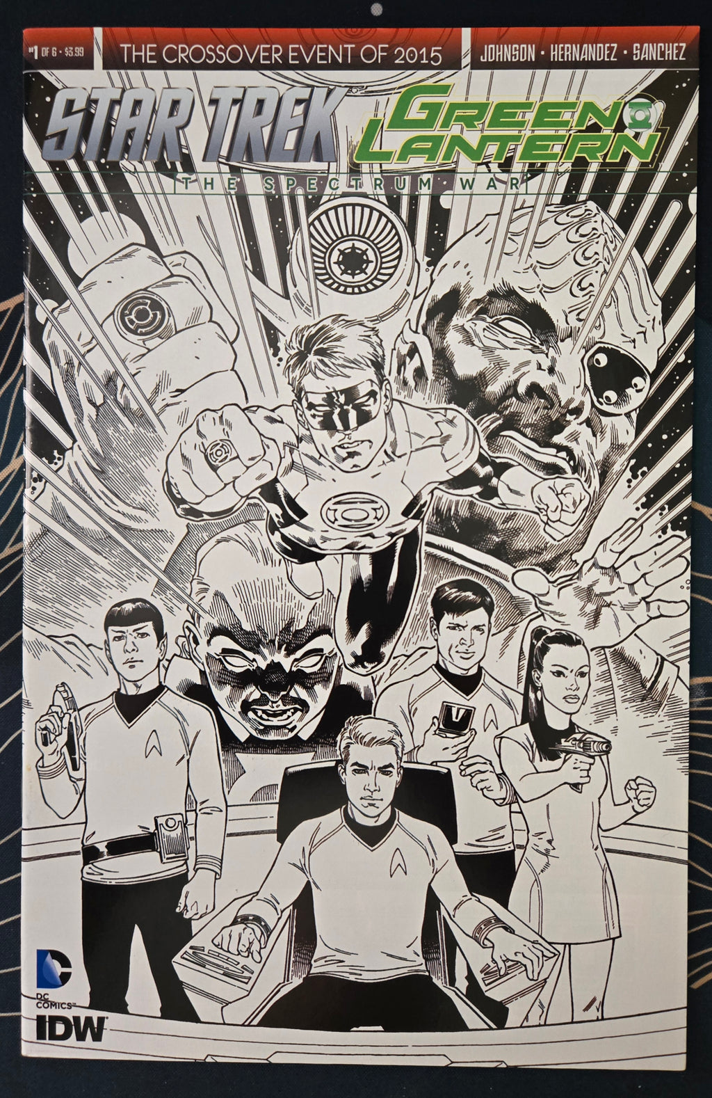 Star Trek/ Green Lantern #1 (2015) Third Print B&W NM-