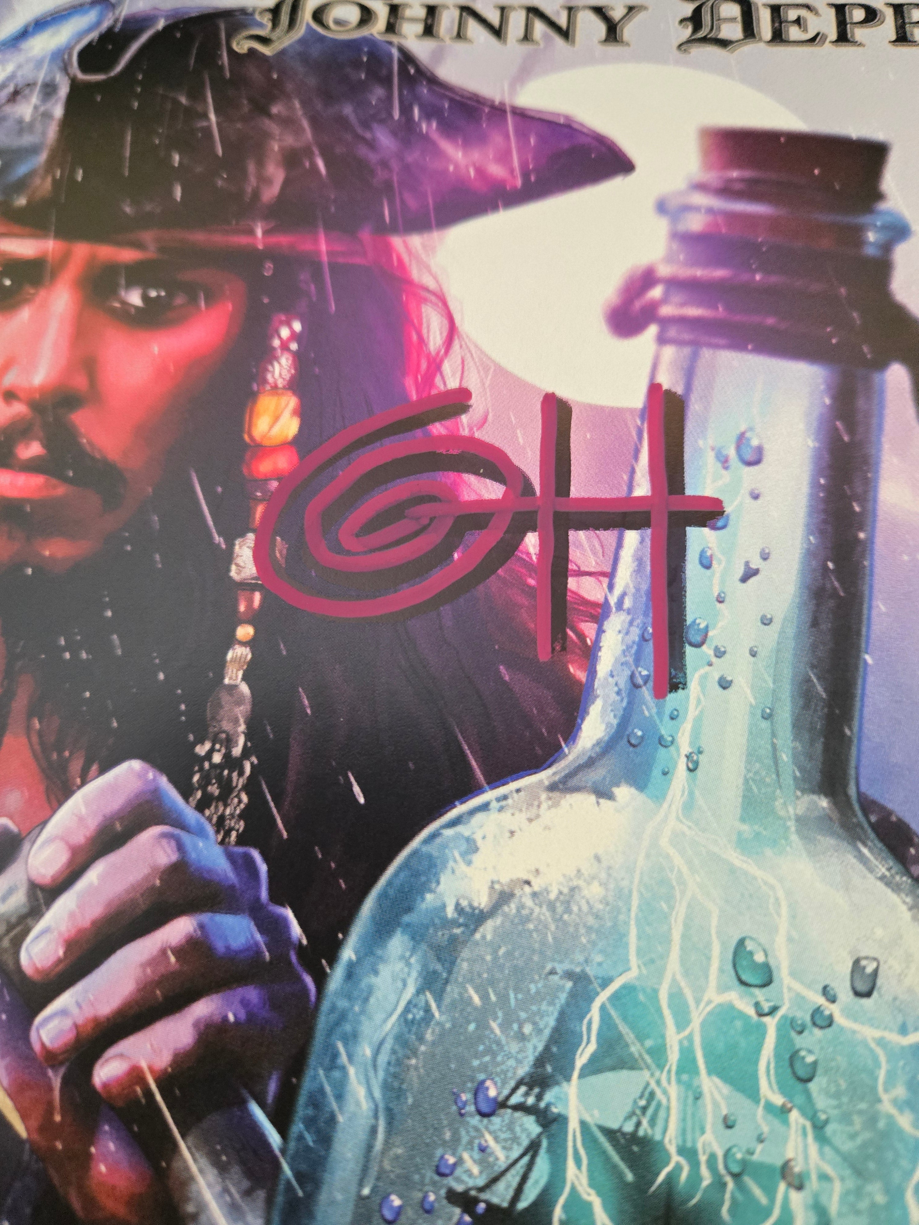 FAME: Johnny Depp Jack Sparrow Greg Horn Signed (2026) MegaCon (NM)